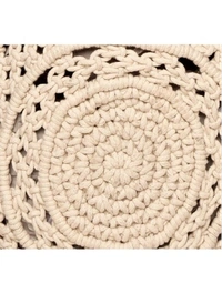 ASTRID Round White Macrame Sling Bag -  Free Size,  White, Macrame, Pack of1, Round
